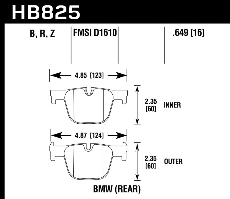HAWK HPS 5.0 Brake Pad Sets - Hawk 13-15 BMW 335i/335i xDrive / 14-16 BMW 435i/435i xDrive HPS 5.0 Rear Brake Pads
