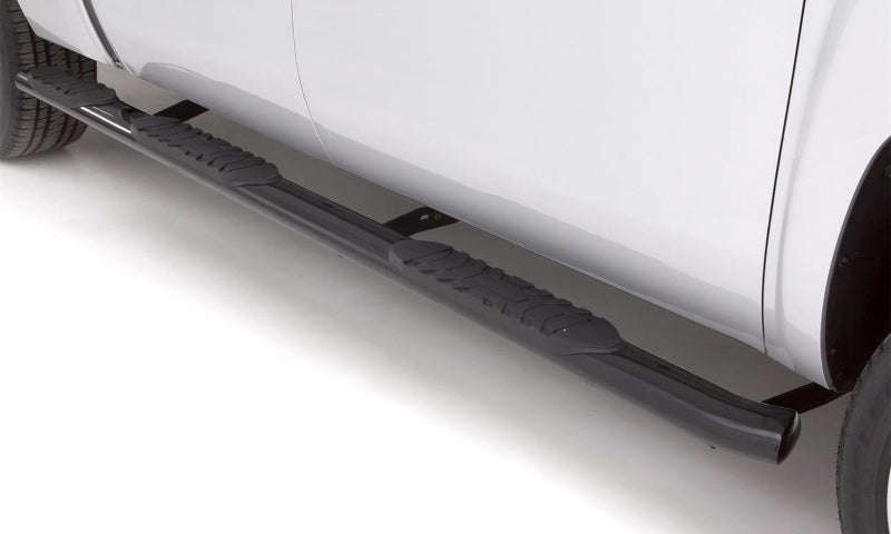 LND Nerf Bars - Black - Lund 01-14 Chevy Silverado 2500 Crew Cab (6.5ft. Bed) 5in. Oval WTW Steel Nerf Bars - Black