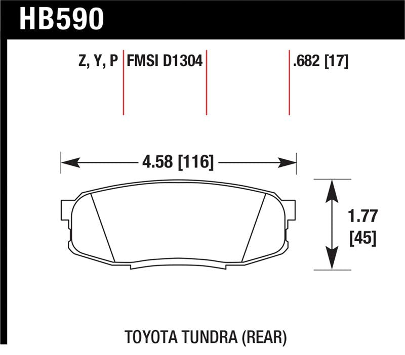 HAWK Ceramic Brake Pad Sets - Hawk Performance 08-14 Toyota Land Cruiser Ceramic Street Rear Brake Pads