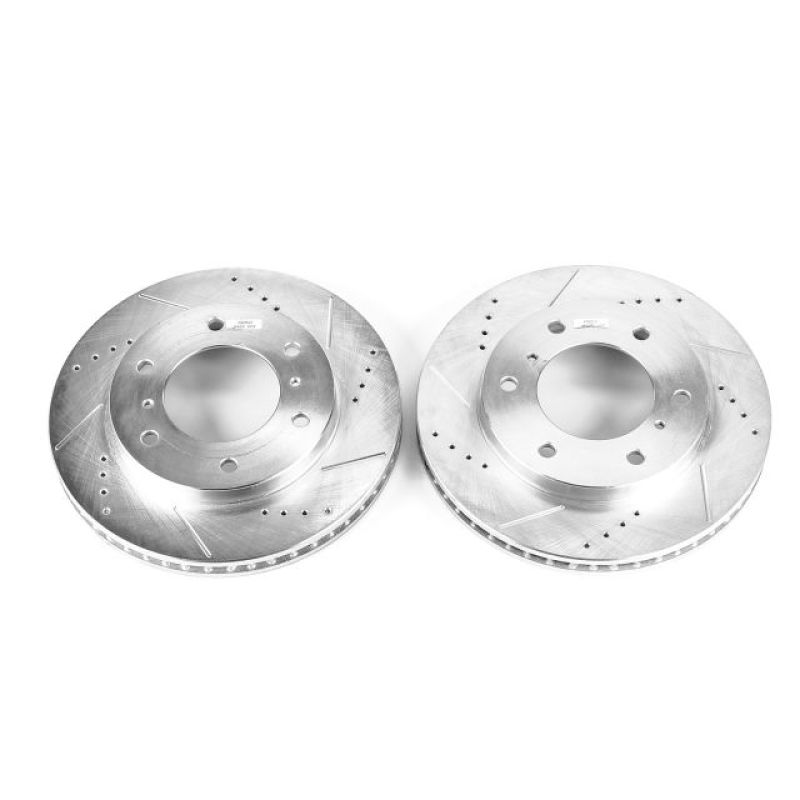 PSB Evolution Drill/Slot Rotor - Power Stop 00-06 Mitsubishi Montero Front Evolution Drilled & Slotted Rotors - Pair