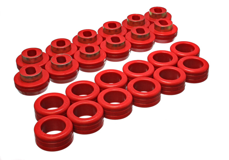 ES Body Mounts - Red - Energy Suspension GM Body Mount Set - Red