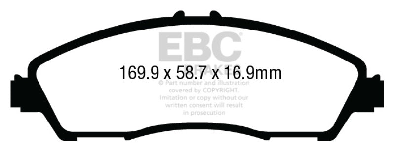 EBC Yellowstuff Brake Pad Sets - EBC 14+ Acura MDX 3.5 Yellowstuff Front Brake Pads