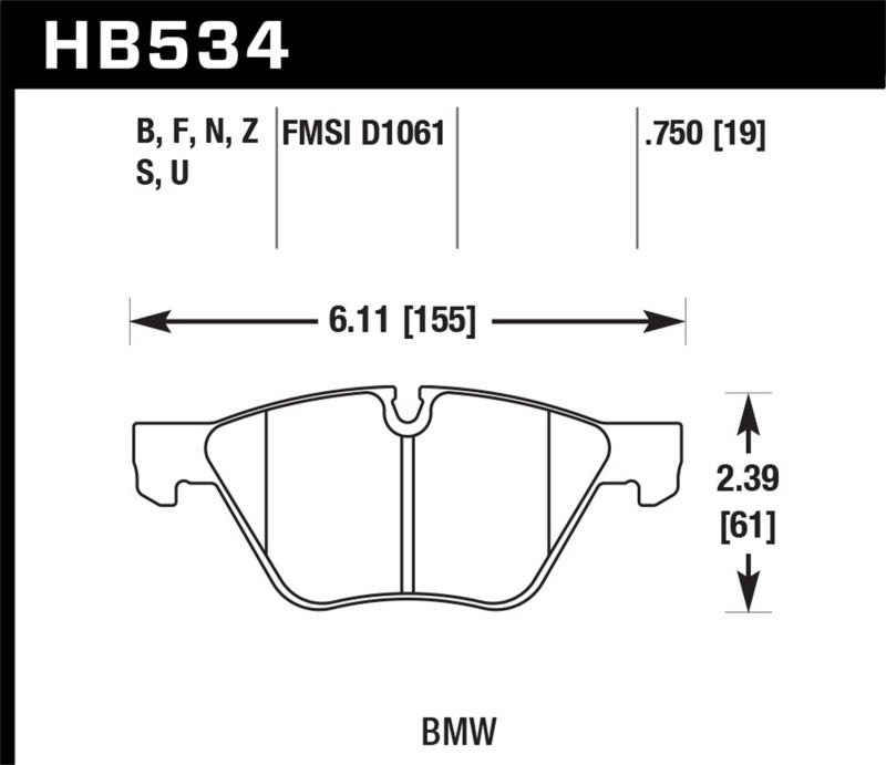 HAWK HT-10 Brake Pad Sets - Hawk 08-12 BMW 128i /06 325i/325Xi /07 328i/328Xi /06 330i/330Xi Front HT-10 Race Brake Pads