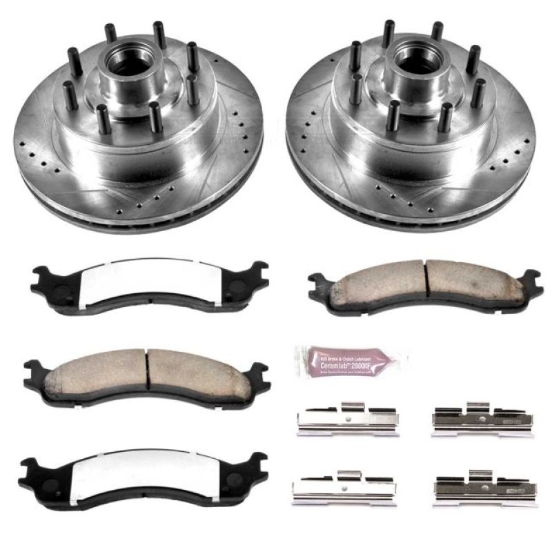 PSB Evolution Drill/Slot Rotor - Power Stop 99-07 Ford E-350 Super Duty Front Z36 Truck & Tow Brake Kit