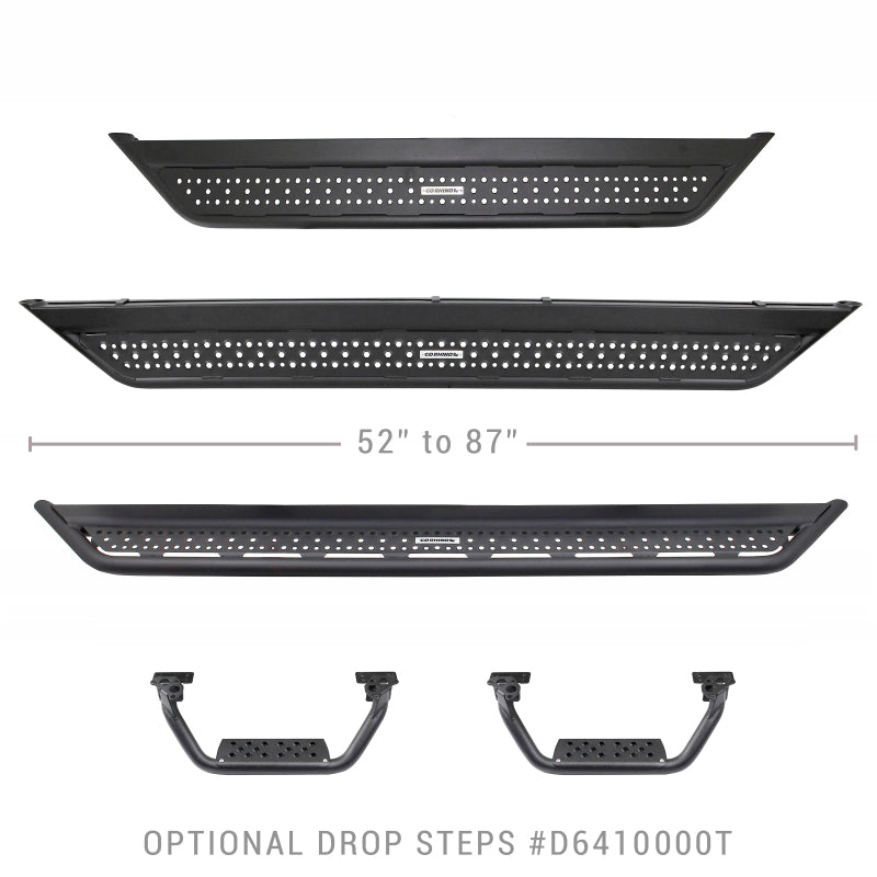 GOR Steps - OE Xtreme - 6in - Go Rhino 21-23 Ford Bronco 2DR Sport Utility Dominator Xtreme D6 Side Steps 6in - 57in Long