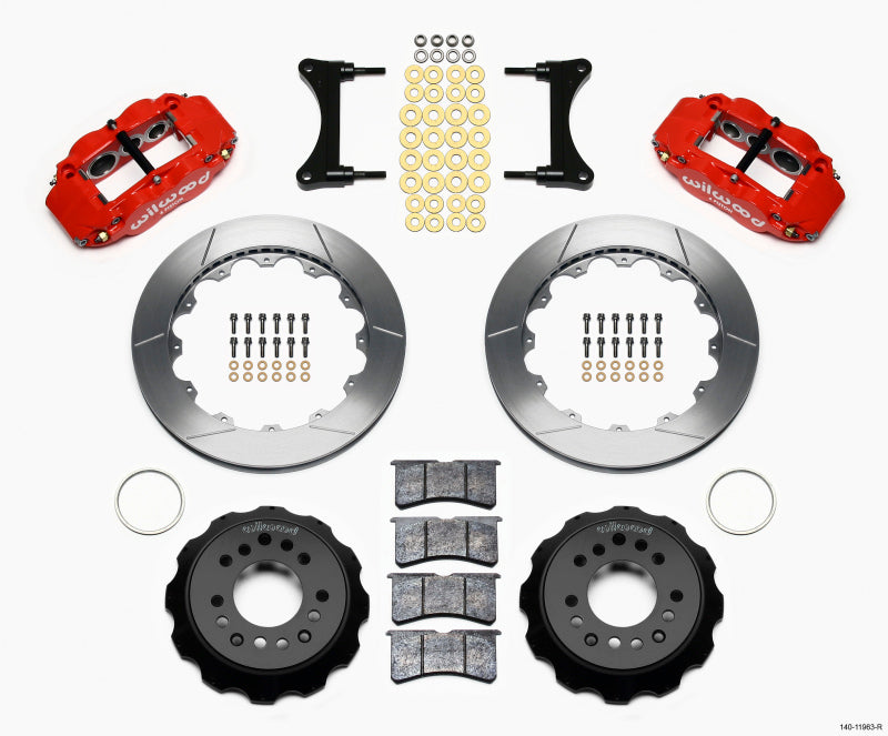 WIL Superlite Brake Kit - Wilwood Narrow Superlite 6R Front Hat Kit 12.88in Red 93-96 Mazda RX7
