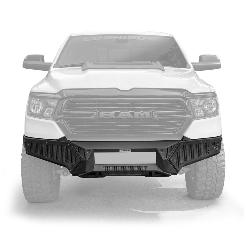 GOR Element Bumper - Go Rhino 19-24 Ram 1500 (Excl. Rebel/Warlock/TRX) Element FR Bumper w/Fixed Lgt Bar Mount - Tex. Blk