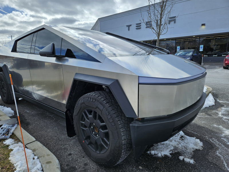 RAL UR Blk Flap/Wht Logo - Rally Armor 24-25 Tesla Cybertruck Black UR Mud Flap White Logo