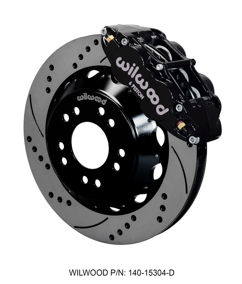 WIL Superlite Brake Kit - Wilwood Narrow Superlite 6R Front Hat Kit 14.00 Drilled 63-87 C10 w/ Wilwood Pro Spindles