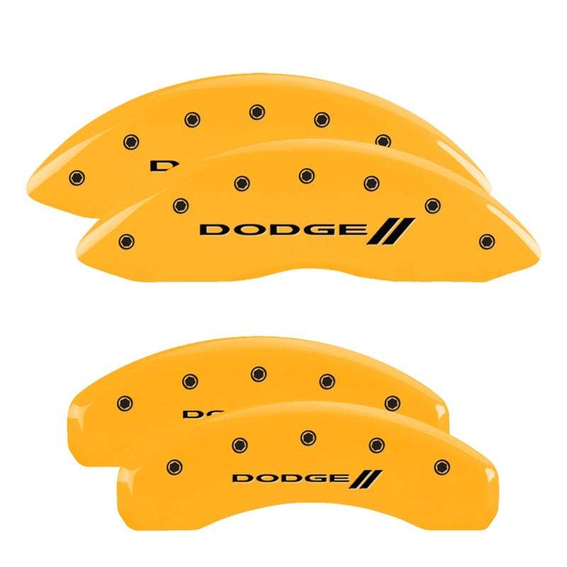 MGP Caliper Covers 4 Logo - MGP 4 Caliper Covers Engraved F & R w/ Stripes/Dodge Yellow Finish Black Char 2008 Dodge Durango