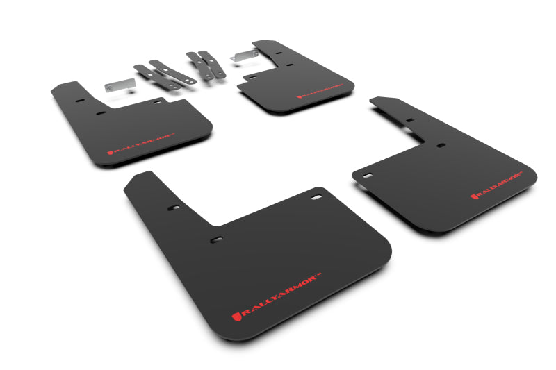 RAL UR Blk Flap/Rd Logo - Rally Armor 18-23 Hyundai Kona Black UR Mud Flap Red Logo
