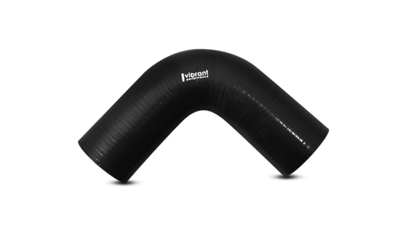 VIB 4 Ply Hoses - Vibrant 4 Ply Reinforced Silicone Elbow Connector - 1in ID x 8in Leg 90 Deg Elbow (BLACK)