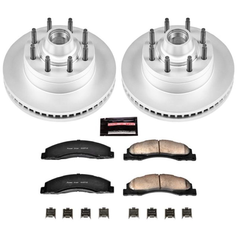 PSB Evolution Coated Rotor - Power Stop 17-18 Ford E-450 Super Duty Front Z17 Coated Brake Kit
