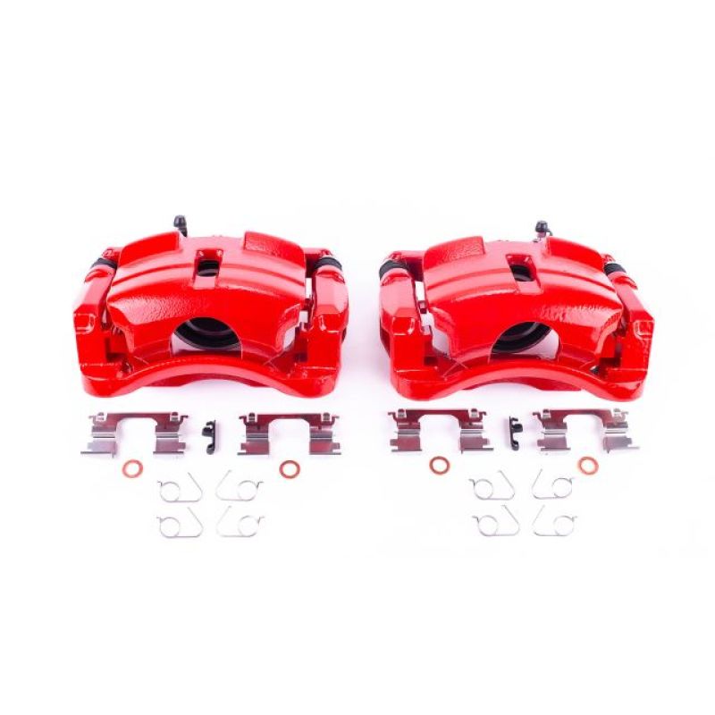 PSB Red Calipers - Power Stop 14-18 Nissan Rogue Front Red Calipers w/Brackets - Pair