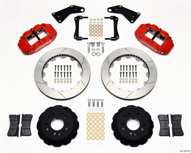 WIL Superlite Brake Kit - Wilwood Narrow Superlite 6R Front Hat Kit 13.06in Red 65-82 Corvette C2/C3
