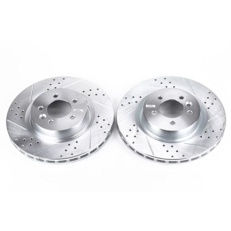 PSB Evolution Drill/Slot Rotor - Power Stop 2017 Land Rover Discovery Front Evolution Drilled & Slotted Rotors - Pair