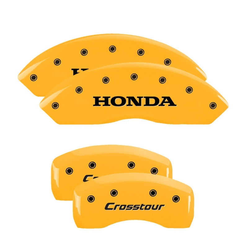 MGP Caliper Covers 4 Logo - MGP 4 Caliper Covers Engraved Front Honda Rear Crosstour Yellow Finish Blk Char 11 Honda Crosstour