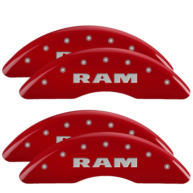 MGP Caliper Covers 4 Logo - MGP 2019+ Ram 2500/3500 4 Caliper Covers Front & Rear - Red Finish W/MGP Logo