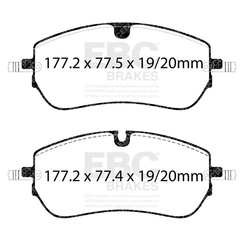 EBC Yellowstuff Brake Pad Sets - EBC 21-24 Jaguar E-Pace 2.0T Front Yellowstuff Brake Pads