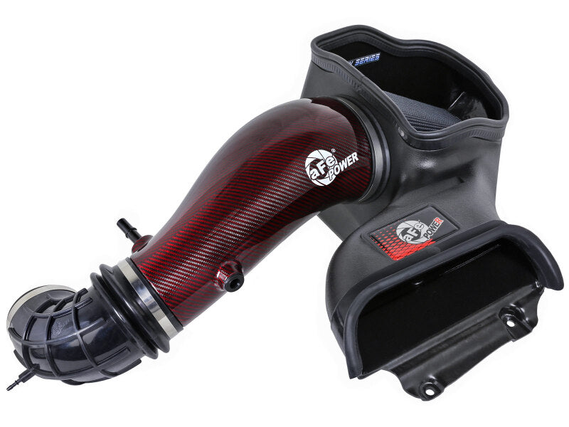 AFE Track Series Intake - aFe 23-24 Ford F150 Raptor R Supercharged Red Carbon Track Series Air Intake w/ P5R Filter (MOQ 24)