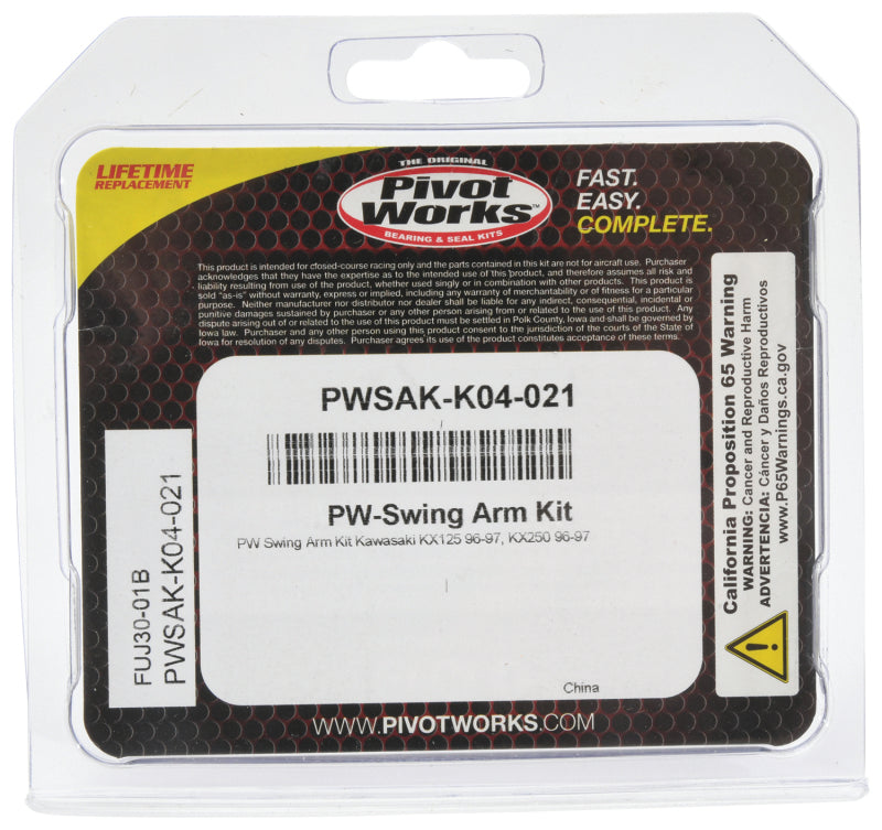PIV Swing Arm Kit - Pivot Works 96-97 Kawasaki KX125 Swing Arm Kit