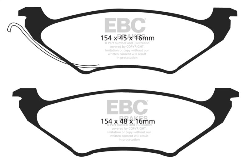 EBC Ultimax2 Brake Pad Sets - EBC 96-00 Chrysler Town & Country 3.3 (15in Wheels) Ultimax2 Rear Brake Pads