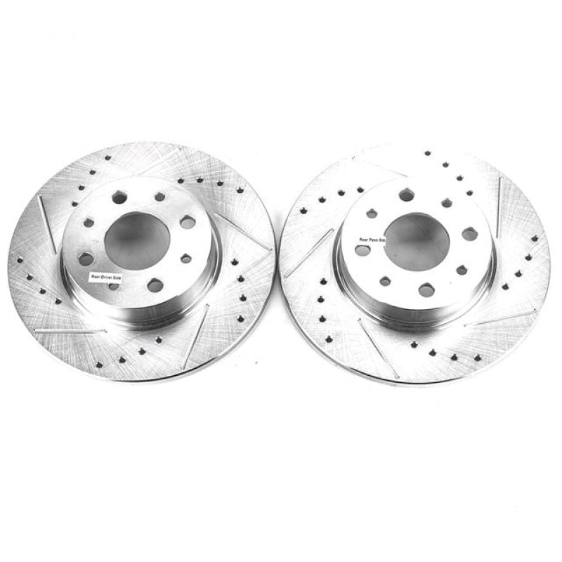 PSB Evolution Drill/Slot Rotor - Power Stop 13-18 Fiat 500 Rear Evolution Drilled & Slotted Rotors - Pair