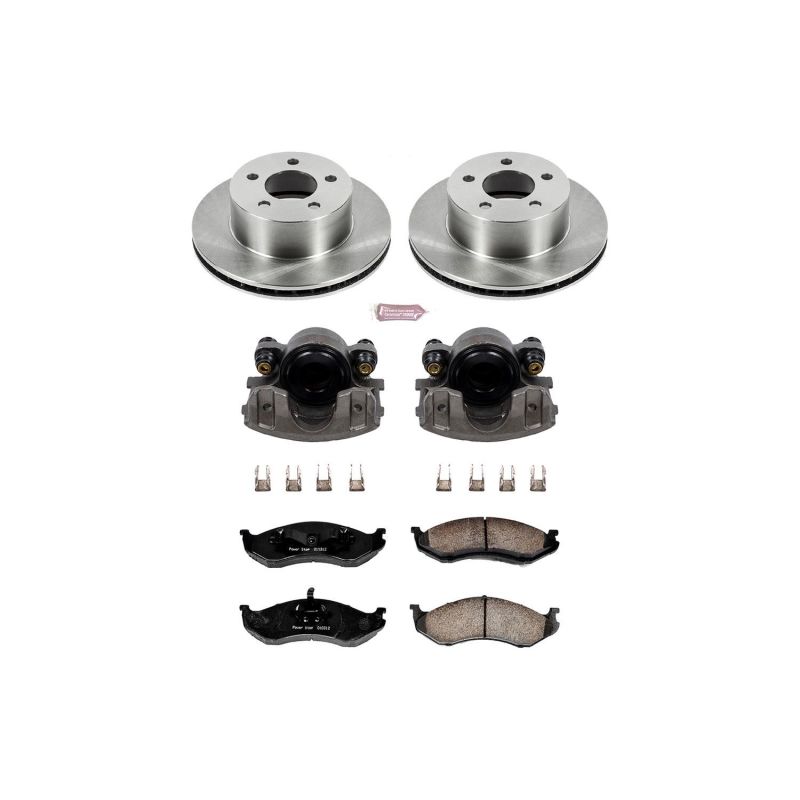 PSB Autospecialty Kit w/Cals - Power Stop 90-99 Jeep Cherokee Front Autospecialty Brake Kit w/Calipers