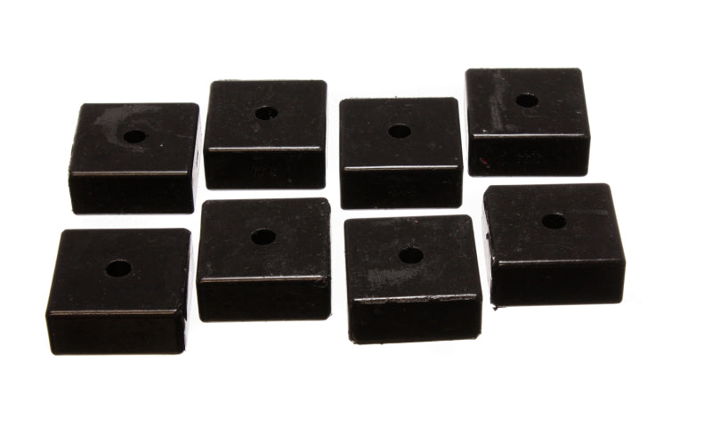 ES Poly Pads - Black - Energy Suspension Pad - Soft - 2-1/16in SQ x 3/8in ID x 15/16in H - Black