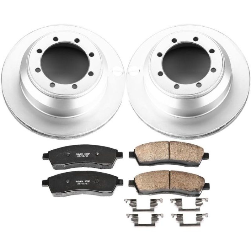 PSB Z17 Evolution Coated Kit - Power Stop 99-04 Ford F-350 Super Duty Rear Z17 Evolution Geomet Coated Brake Kit