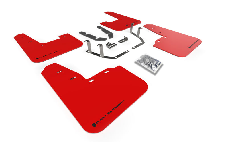 RAL UR Red Flap/Blk Logo - Rally Armor 18-23 Ford Fiesta ST MK8 Red UR Mud Flap w/Black Logo