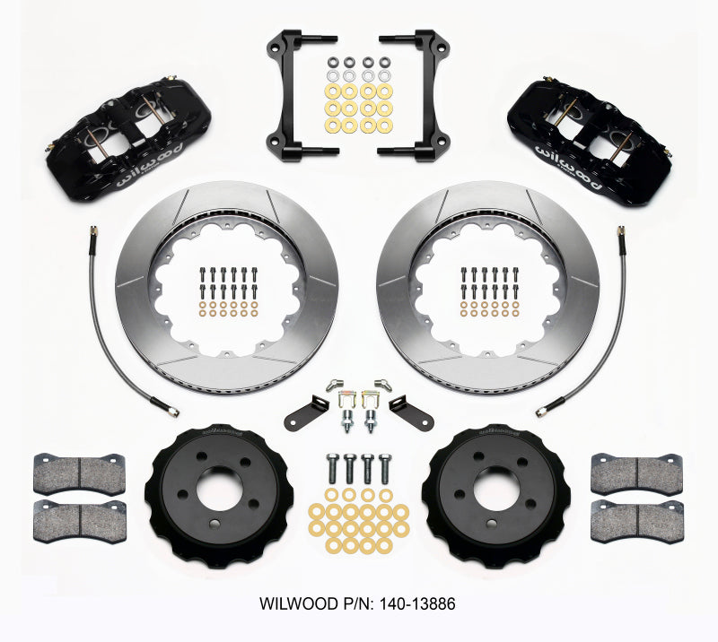 WIL Aero Brake Kit - Wilwood AERO6 Front Hat Kit 14.00 15-23 Mustang w/Lines