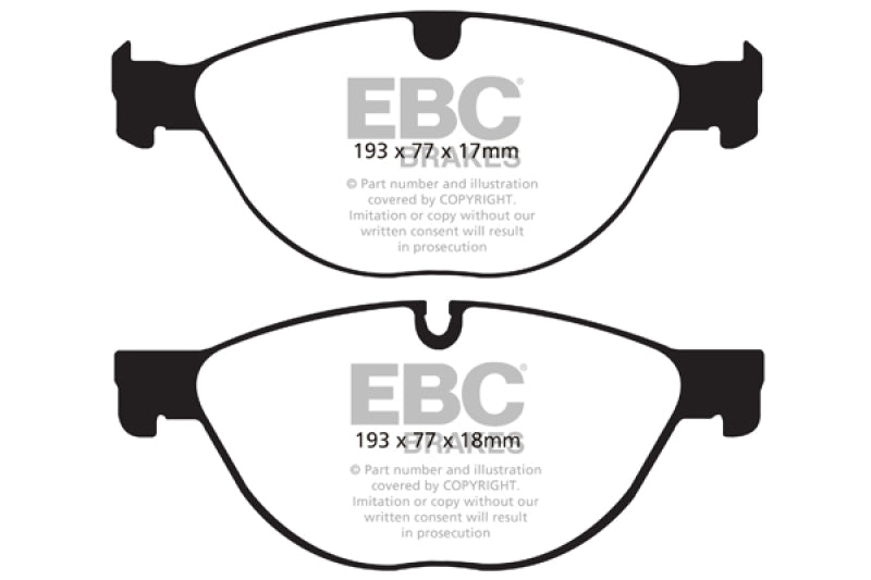 EBC Redstuff Brake Pad Sets - EBC 10-15 Jaguar XF 5.0 Supercharged (470) Redstuff Front Brake Pads
