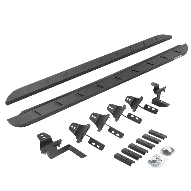 GOR RB10 Slim Running Boards - Go Rhino 07-18 Jeep Wrangler JK 4DR RB10 Slim Running Boards Kit (Incl. Brackets) - Tex. Blk