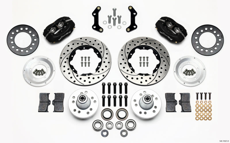 WIL Dynalite Brake Kit - Wilwood Forged Dynalite Front Kit 11.00in Drilled 70-72 CDP B & E Body-Disc