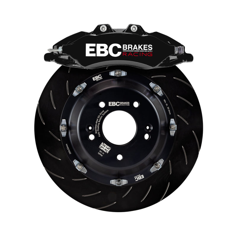 EBC Big Brake Kits - EBC Racing 17-21 Honda Civic Type-R (FK8) Black Apollo-6 Calipers 380mm Rotors Front Big Brake Kit