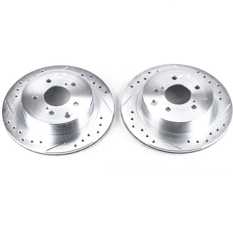 PSB Evolution Drill/Slot Rotor - Power Stop 89-96 Nissan 300ZX Rear Evolution Drilled & Slotted Rotors - Pair