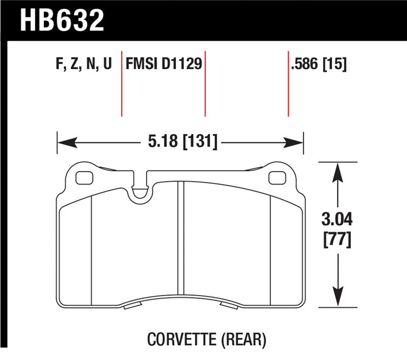 HAWK Ceramic Brake Pad Sets - Hawk 06-10 VW Touareg Front / 09-11 Corvette Z06/ZR-1 (w/Carbon Ceramic Brake Package and Iron rotor