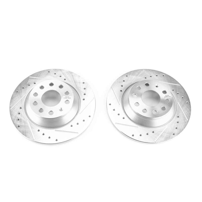 PSB Evolution Drill/Slot Rotor - Power Stop 15-16 Audi A3 Rear Evolution Drilled & Slotted Rotors - Pair