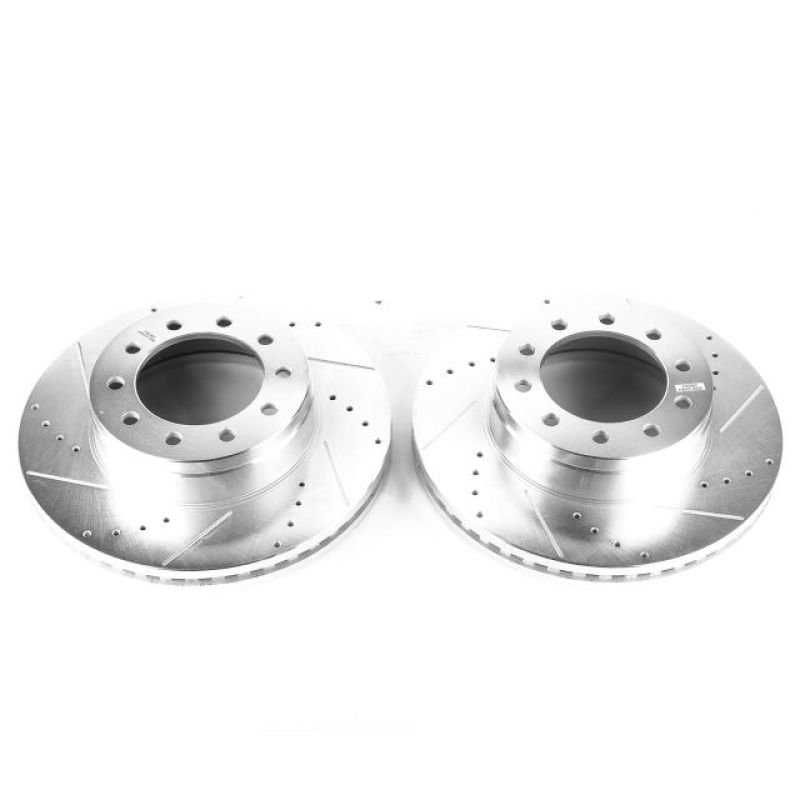 PSB Evolution Drill/Slot Rotor - Power Stop 17-20 Ford F-550 Super Duty Front Drilled & Slotted Rotor - Pair