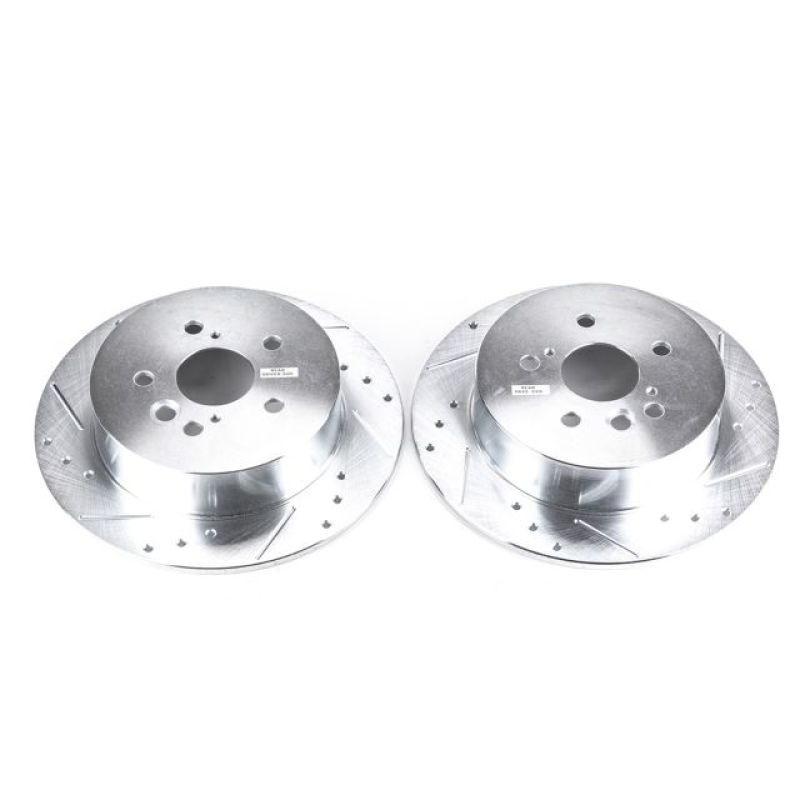 PSB Evolution Drill/Slot Rotor - Power Stop 04-05 Toyota RAV4 Rear Evolution Drilled & Slotted Rotors - Pair