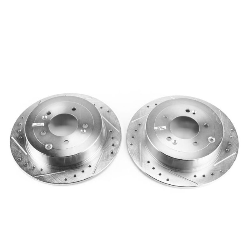 PSB Evolution Drill/Slot Rotor - Power Stop 16-18 Hyundai Tucson Rear Evolution Drilled & Slotted Rotors - Pair