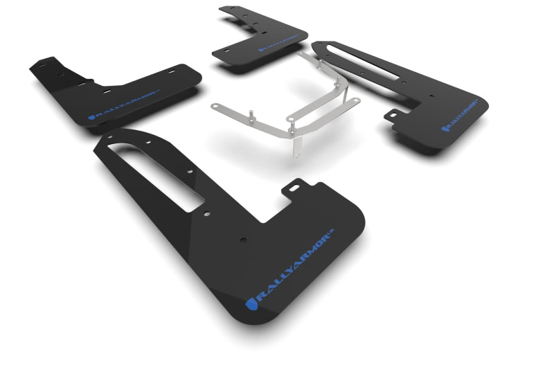 RAL UR Blk Flap/Blue Logo - Rally Armor 23-25 Honda Civic Type R Black Mud Flap Light Blue Logo