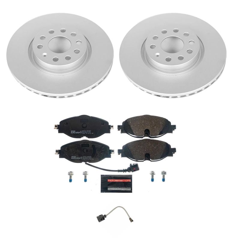 PSB Euro-Stop Kit - Power Stop 15-18 Audi A3 Front Euro-Stop Brake Kit