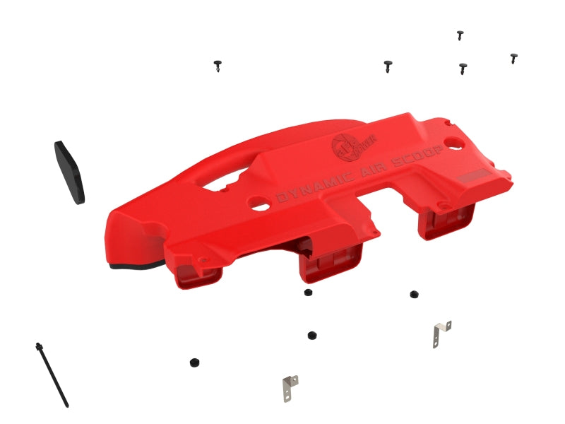 AFE Air Scoops - aFe POWER Red Edition Dynamic Air Scoop XL for Intake Kits 50-70119D and 50-70119R