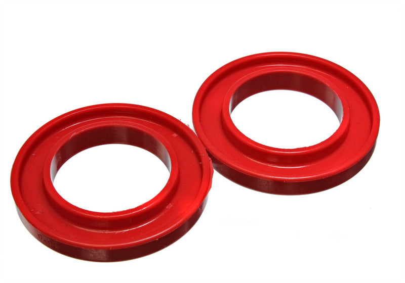 ES Spring Isolators - Red - Energy Suspension Universal 3-3/16in ID 5-1/4in OD 3/4in H Red Coil Spring Isolators (2 per set)