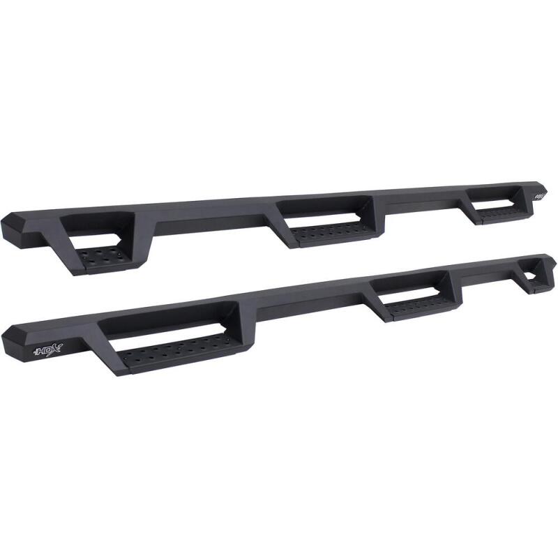 WES Nerf Bars - HDX Drop - Westin 99-16 Ford F-250/350/450/550 CC (6.75ft Bed) HDX Drop Whl to Whl Nerf Step Bars - Text Blk