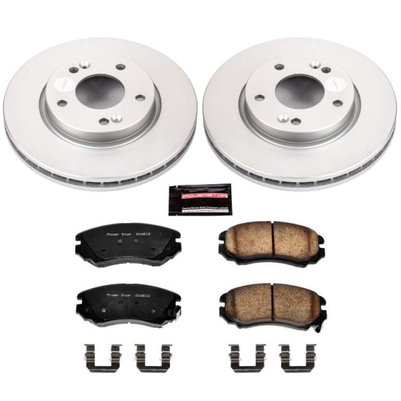 PSB Z17 Evolution Coated Kit - Power Stop 07-10 Hyundai Elantra Front Z17 Evolution Geomet Coated Brake Kit