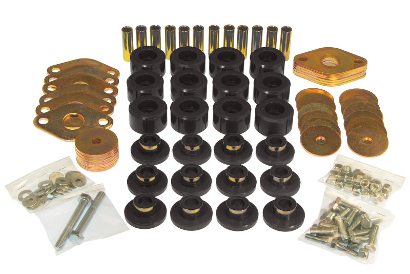 PRO Body/Subframe Bush - Blk - Prothane 07-11 Jeep Wrangler JK 4DR Body Mount Kit - Black