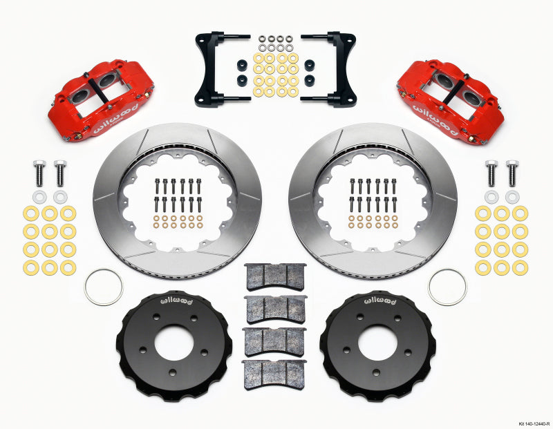 WIL Superlite Brake Kit - Wilwood Narrow Superlite 4R Front Hat Kit 14.00in Red 2007-Up Jeep Wrangler